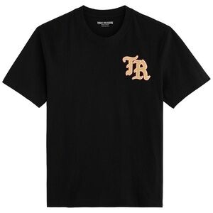 True Religion Embroidered Cotton T-shirt Black XXXL